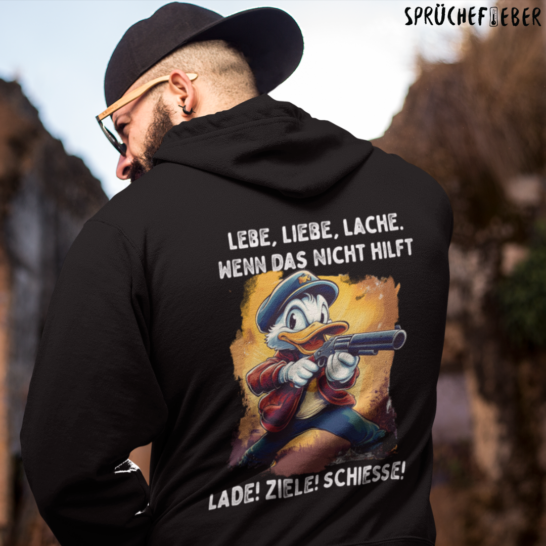 Lebe, Liebe, Lache Rückendruck - Unisex Hoodie